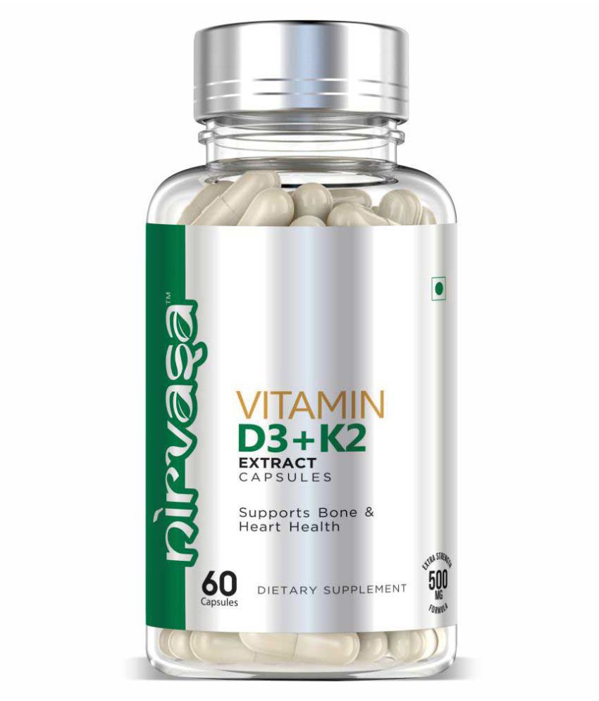 Nirvasa Vitamin D3 + K2 Capsules to Support Bone & Heart Health
