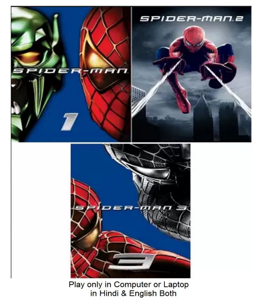 Spider-Man - 1 , 2 , 3 (3 movies) dual audio Hindi & English clear voice &  print it's burn data DVD play only in computer or laptop it's not original  without