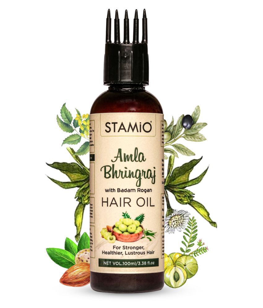     			STAMIO Amla Bhringraj Hair Oil with Comb Applicator for Stronger, Healthier, Lustrous hair, 100ml