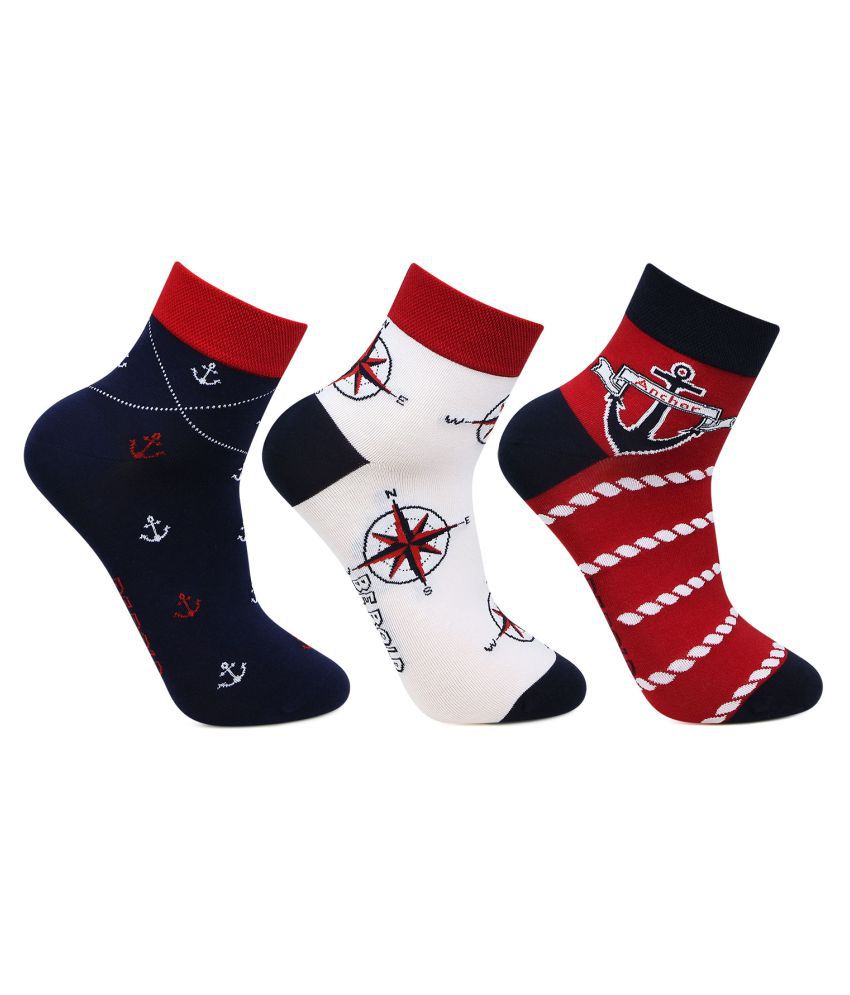     			Bonjour - Cotton Men's Printed Multicolor Ankle Length Socks ( Pack of 3 )