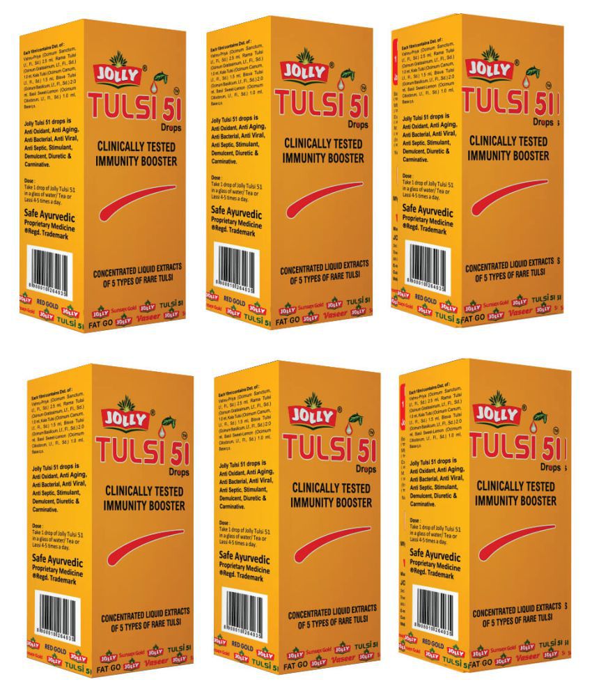 Jolly Tulsi 51 Drops Best Immunity Booster Liquid 6 gm Pack Of 6