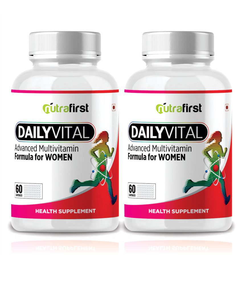 Nutrafirst Daily Vital Advance Multivitamin for Women, Enriched with 23 essential Nutrients- 120 Capsules, Pack of 2