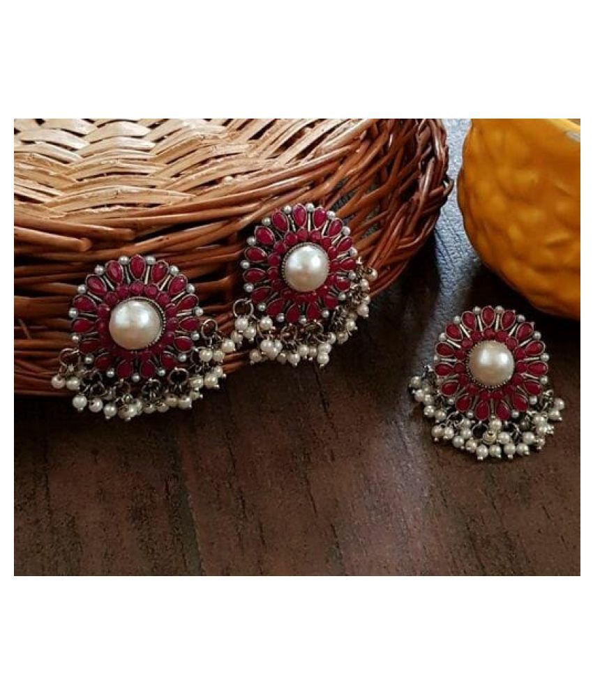     			Designer Beautiful Antique Earrings with Ring Combo for Women and Girls