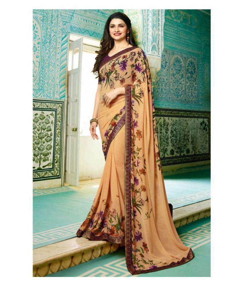     			Gazal Fashions - Multicolor Georgette Saree With Blouse Piece (Pack of 1)