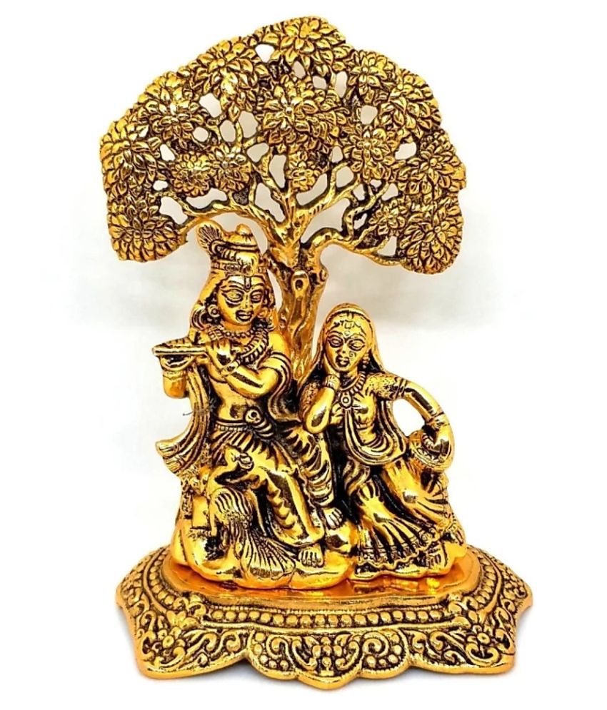     			SHRI KRISHNA HANDICRAFT - Radha Krishna Aluminium Idol