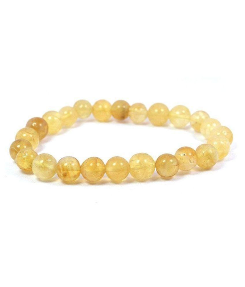     			8 mm Yellow Citrine Crystal Natural Agate Stone Bracelet