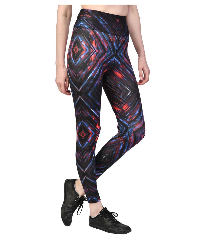     			ACTIWIN Blue Polyester Lycra Graphic Tights