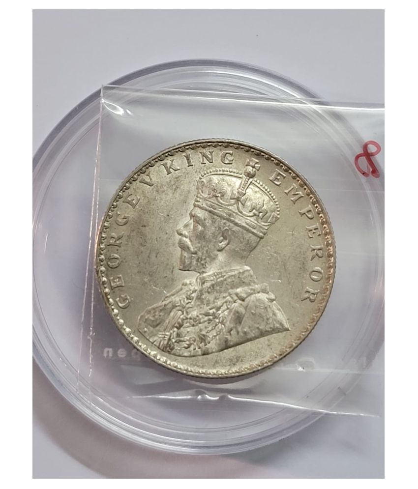     			George V One Rupee 1912 Silver Coin UNC