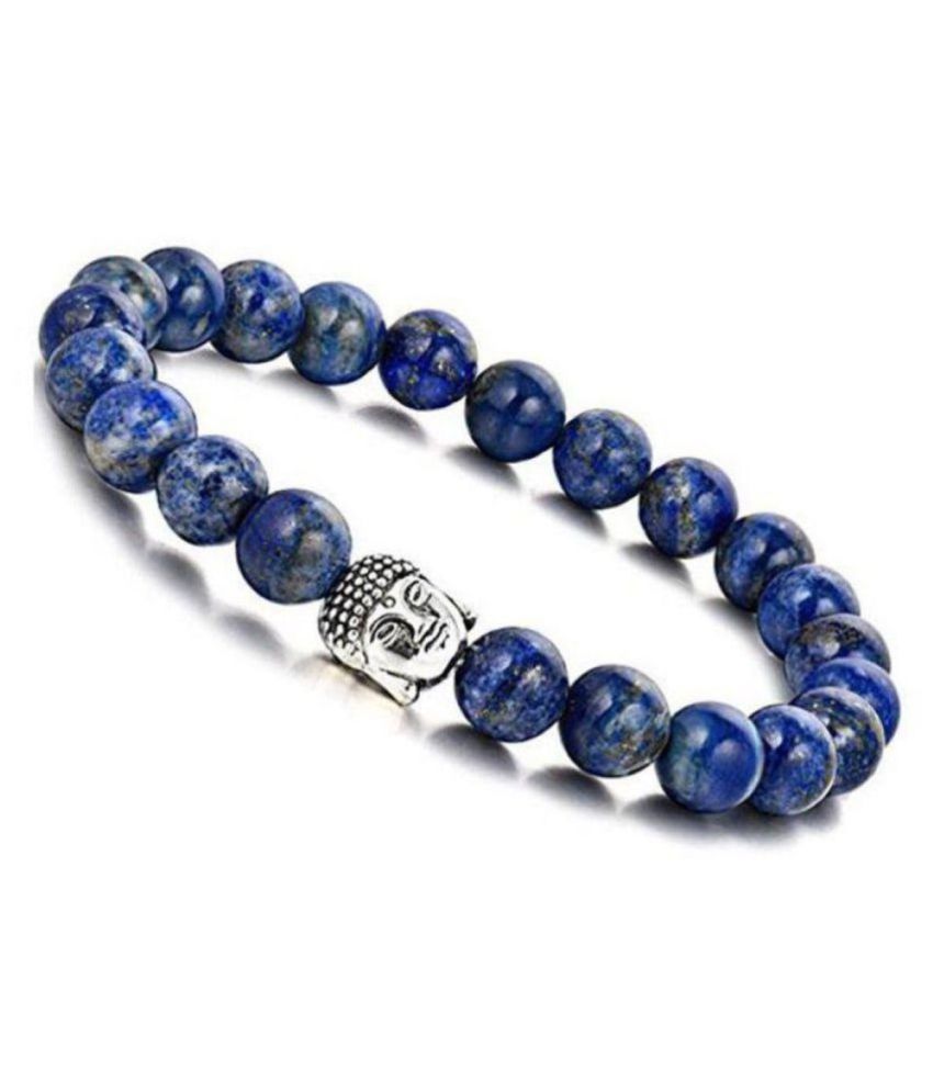     			Natural 8mm Lapis Lazuli Buddha Healing Crystal Stretch Beaded Bracelet Unisex