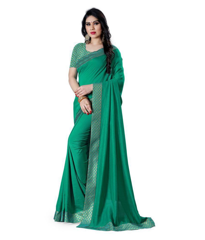     			mahalaxmi fab - Green Banarasi Silk Saree With Blouse Piece (Pack of 1)