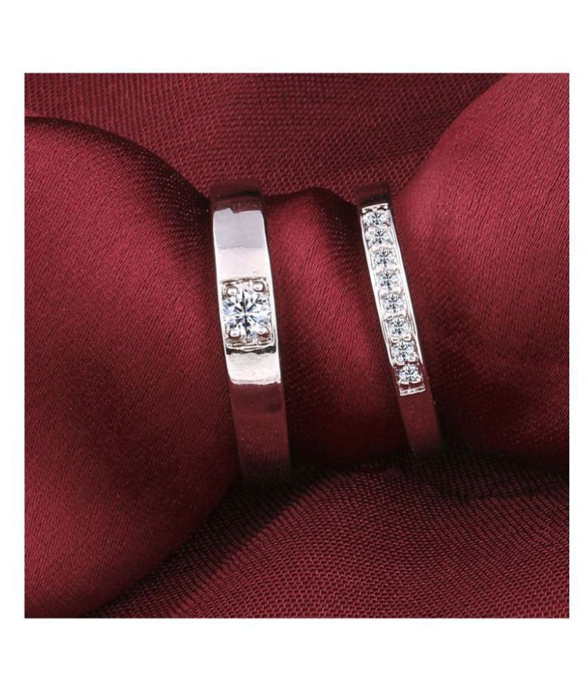     			SILVERSHINE Silverplated  Designer His and Her Adjustable proposal couple ring For Men And Women Jewellery