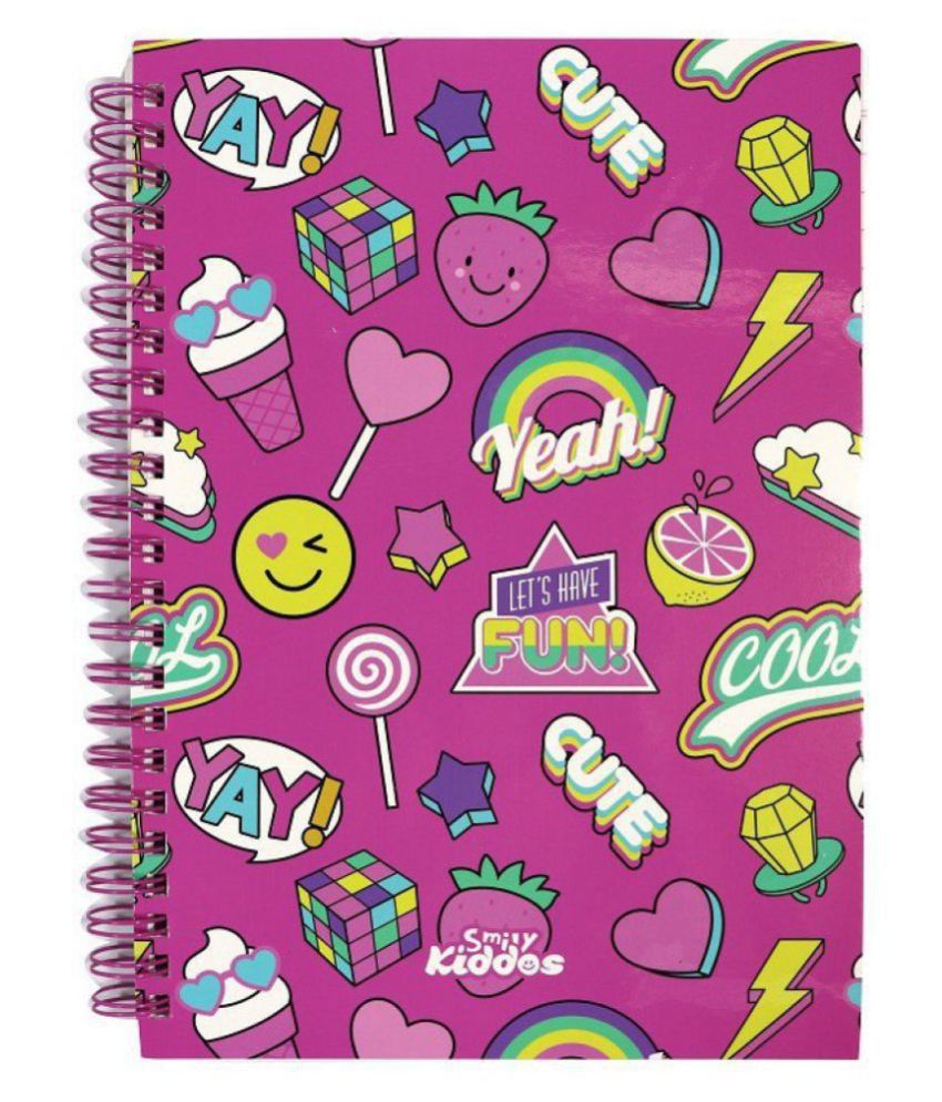 Smily Kiddos |Smily A5 Lined Notebook (Pink) |Pack of 2 | School Note Books | kids Stationery | School Accessory's | Notebooks for Boys & Girls | Pink Color Note Books for Girls | Retruns Gifts Birthday Party For Boys & Girls |  pack of 3