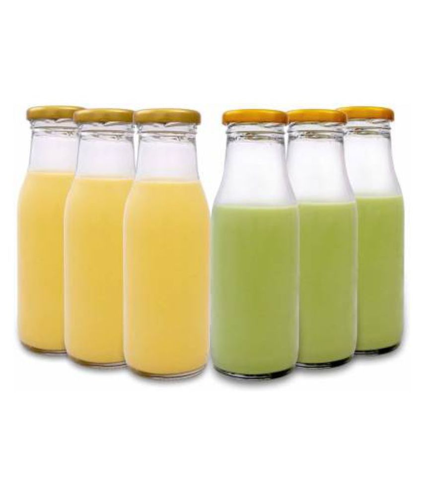     			CROCO JAR Glass Transparent Milk Container ( Set of 6 )