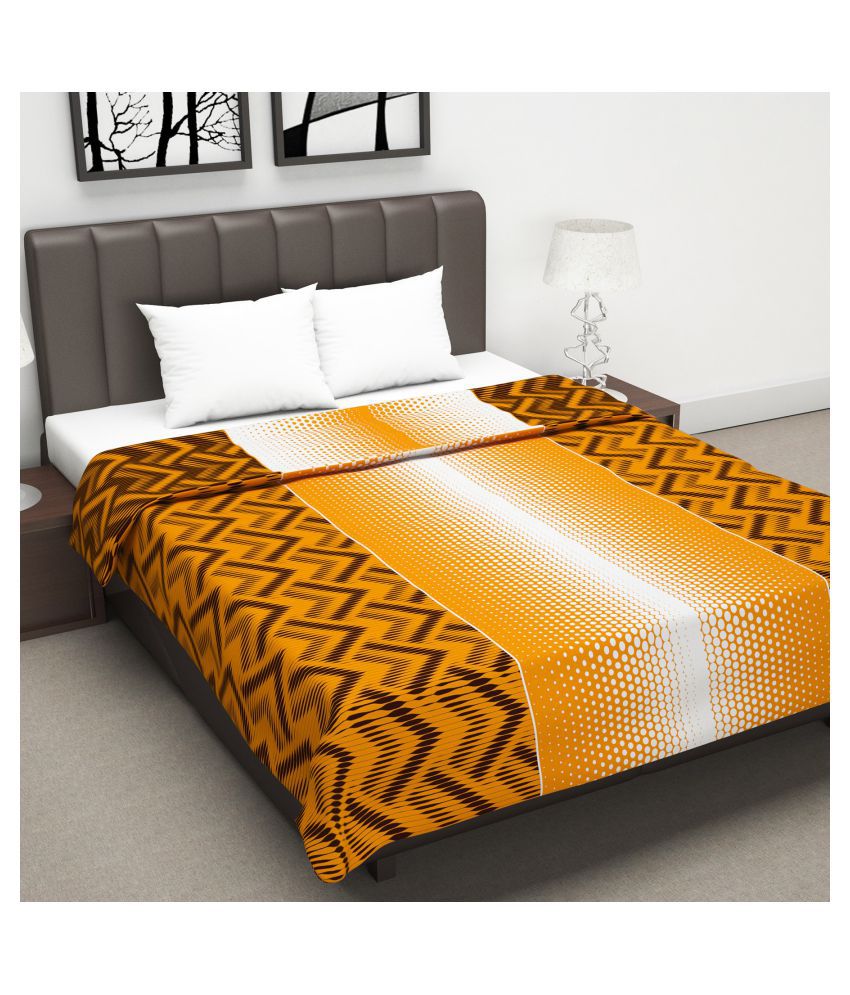 DIVINE CASA Double Polyester Orange Abstract Dohar