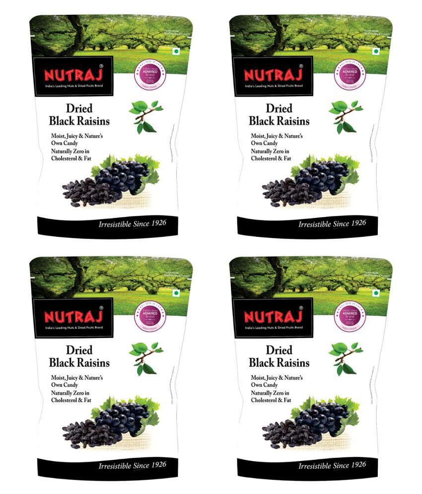 Nutraj Black Raisins 200 g Pack of 4