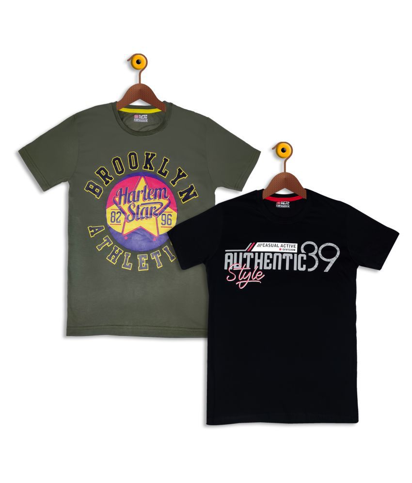     			Supersquad Boys Graphic Print Pure Cotton T Shirt (Multicolor, Pack of 2)