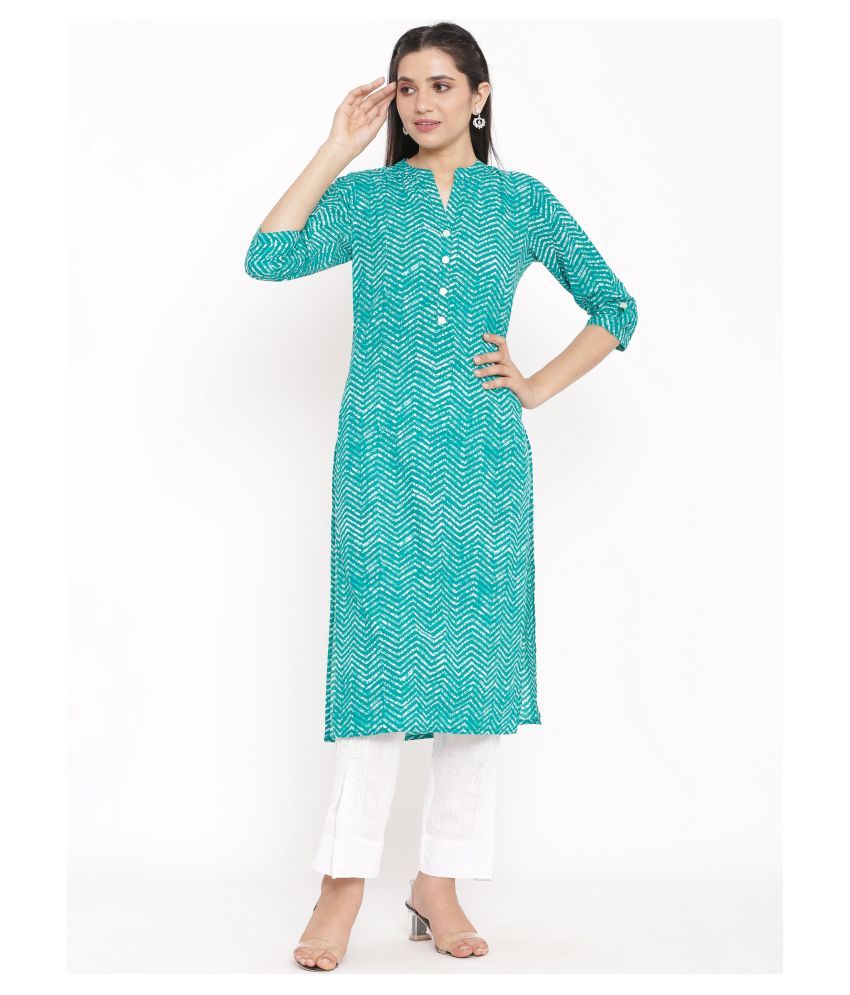     			FabbibaPrints Cotton Kurti With Pants - Stitched Suit