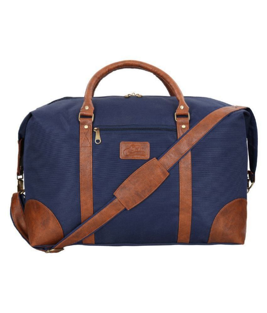     			Leather World Blue Solid M Duffle Travel Bag