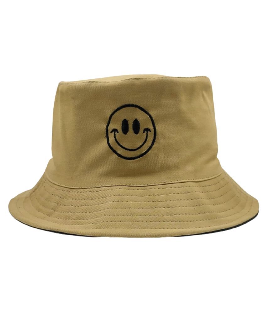 Unisex Cotton Fishermen Bucket Smiley Reversible Cap Hat
