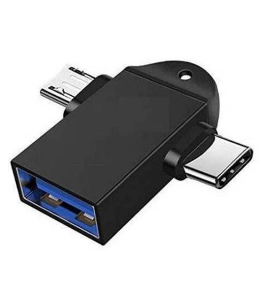 2 in1 Metal OTG Adapter, USB 3.0 to Type-C with Micro-USB Port Converter, High Speed Data Transfer Adapter for All Android & Type-C Smartphone, 01 Piece