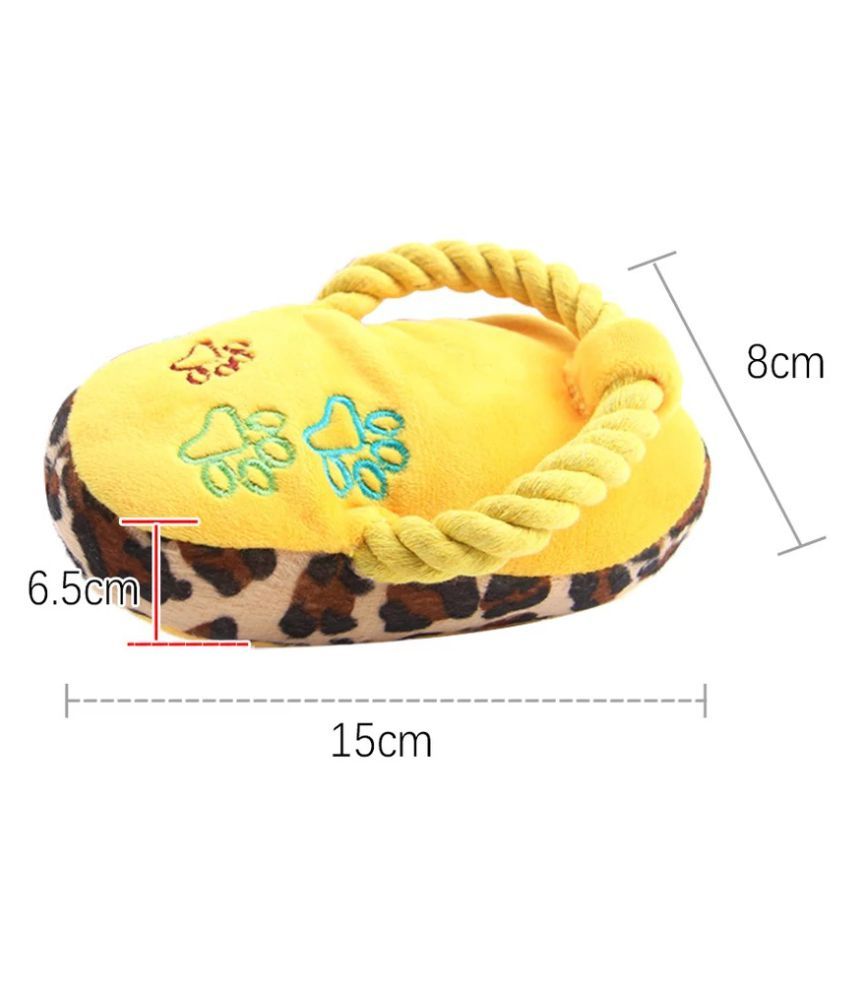 KUTKUT Sleeper Shape Squeaky With Rope Plush Toy For Puppy and Small