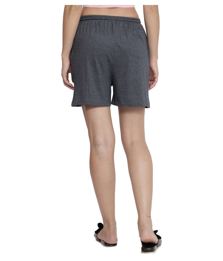 Buy NUEVOSDAMAS Cotton Hot Pants - Grey Online at Best Prices in India ...