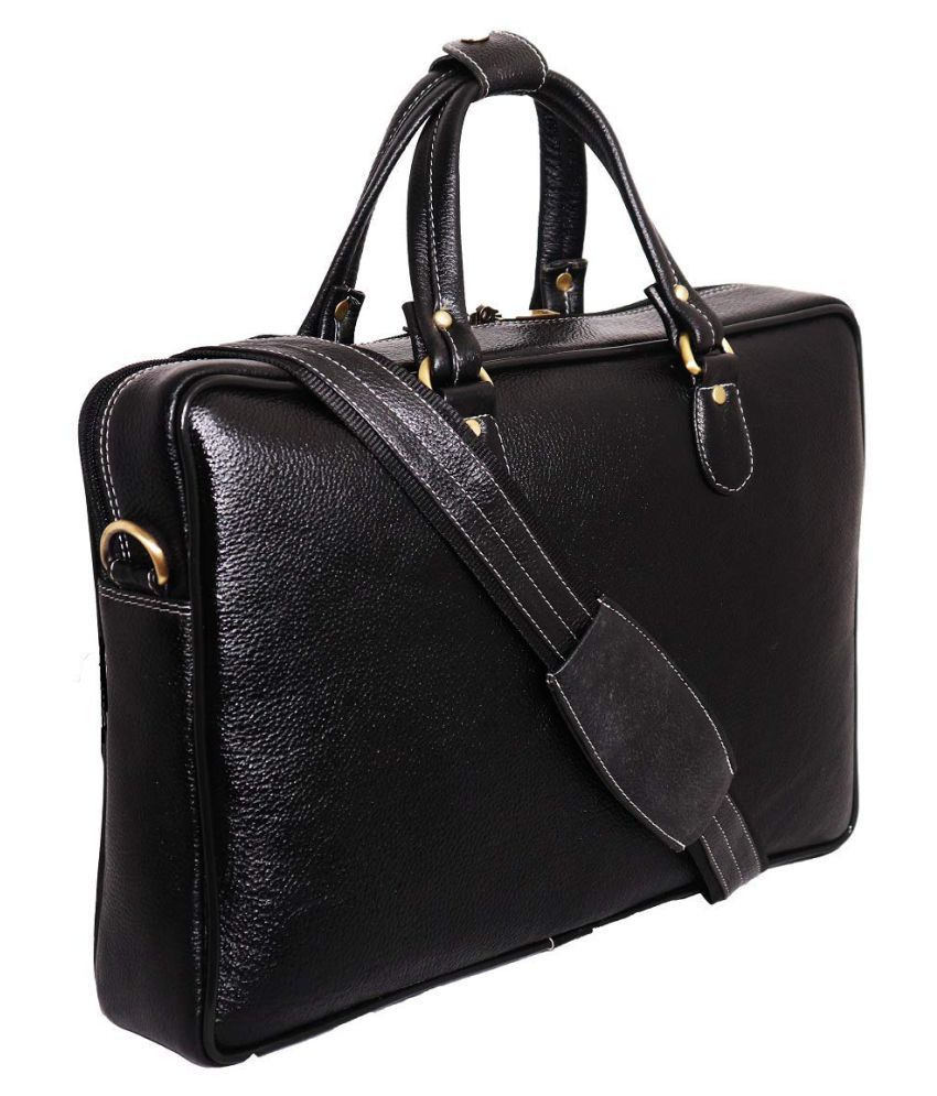 RAGE GAZE Messenger Bag-20 Black Leather Office Messenger Bag - Buy ...