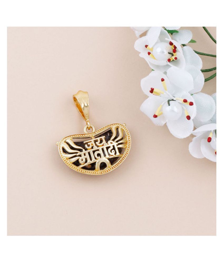     			SILVER SHINE Gold Plated Classic designer Pendant Locket Jai Mata Di  Pendant  Jewellers For Man And Boy