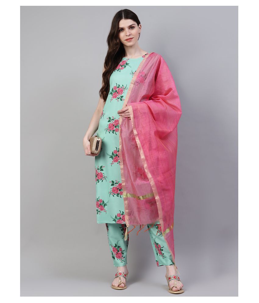     			Stylum Rayon Kurti With Pants - Stitched Suit