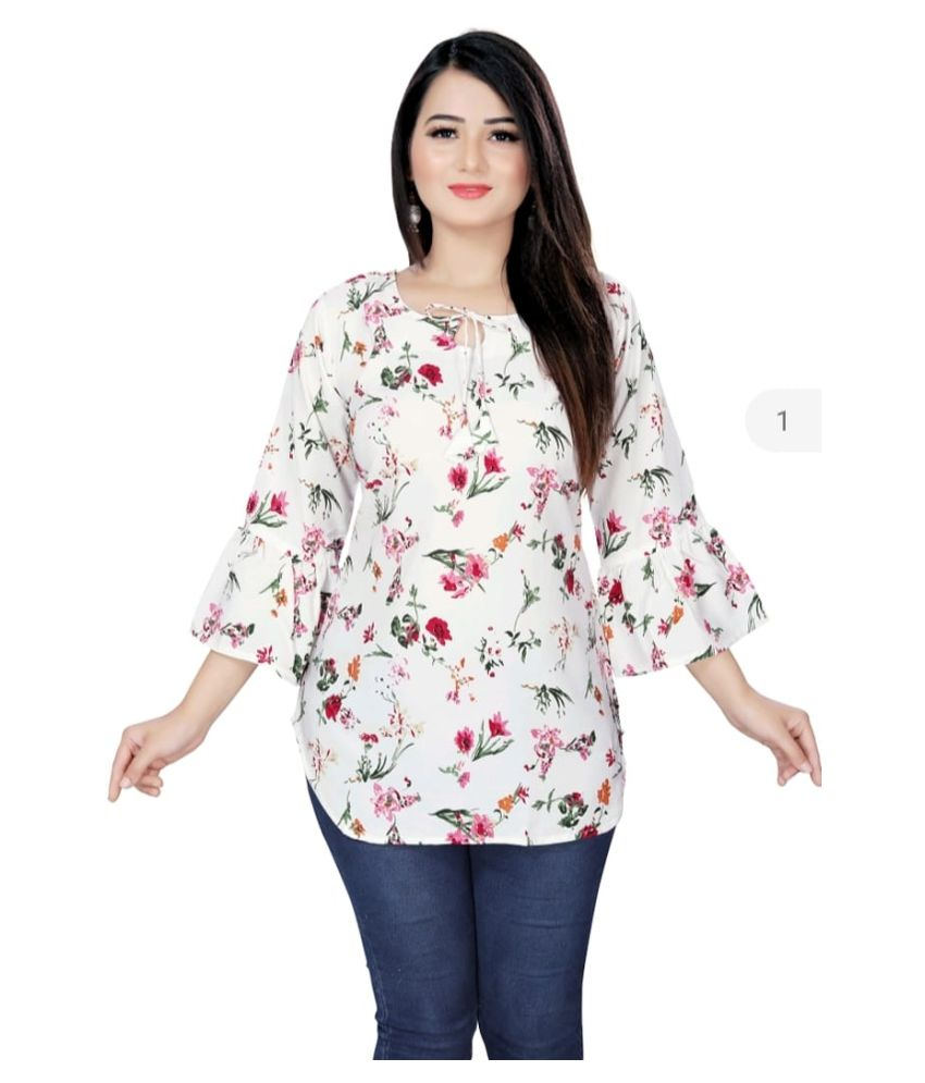     			Hemang Fashion Crepe Tunics - White