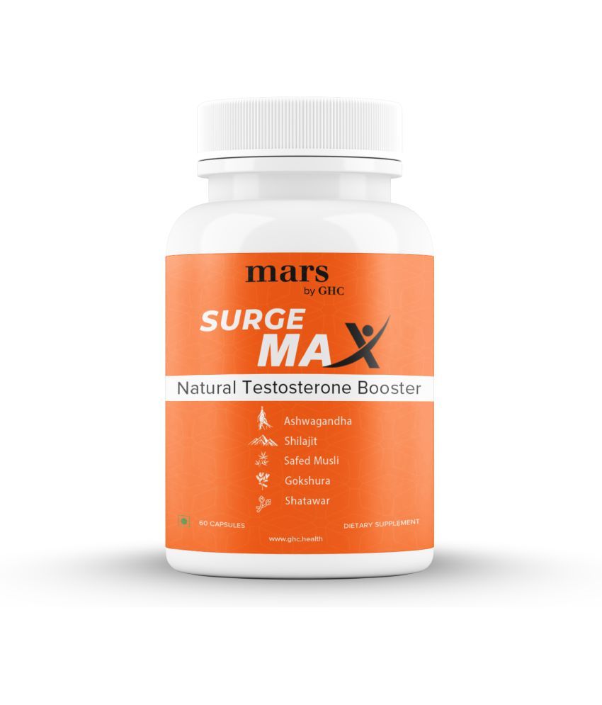 Buy mars by GHC Surge Max, Shilajit (60 Capsules - Pack of 1) |  Immunity Booster & Stamina Booster For Men, Reduces Stress and Anxiety |  Powered With Safed Musli & Gokshura |