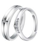 Paola  Adjustable Couple Rings Set for lovers  Silver Plated Adjustable Couple ring  for Men and Women 2 pieces