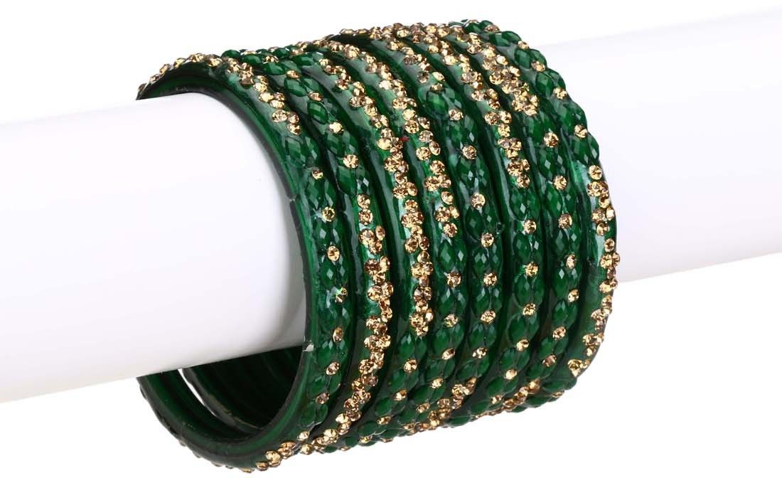     			Somil Designer Set Of Bangle For Party And Daily Use, Glass, Ornamented-DK101