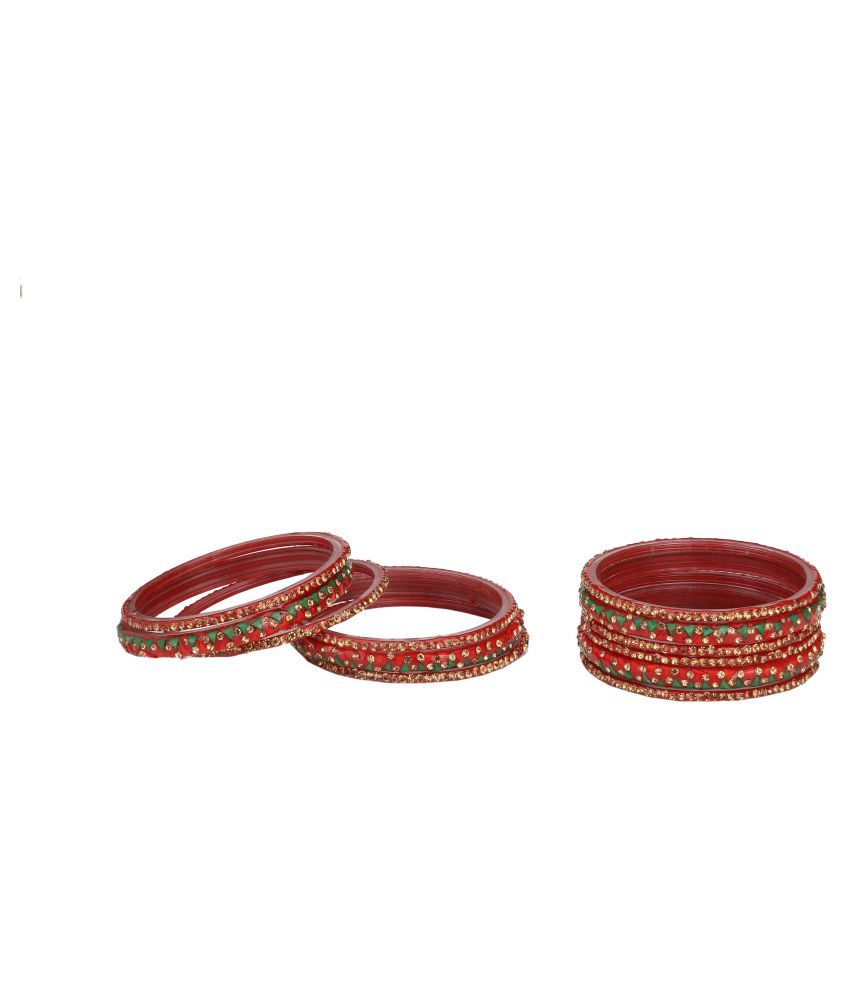     			Somil Designer Set Of Bangle For Party And Daily Use, Glass, Ornamented-DK136