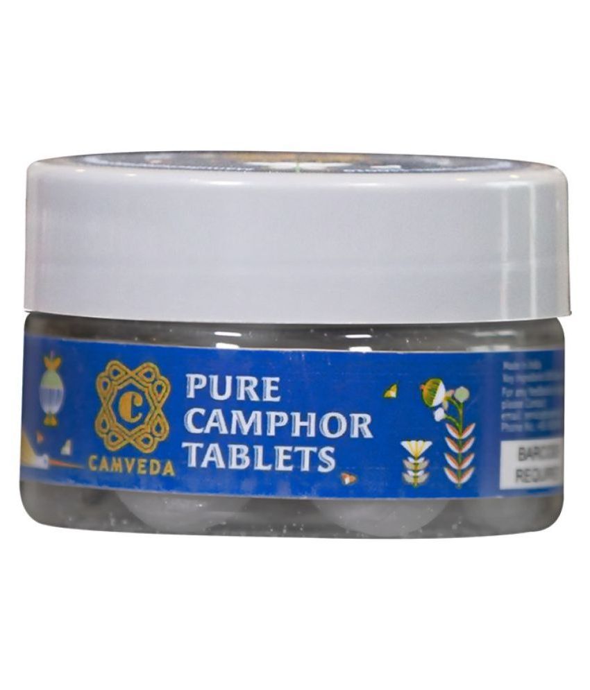     			Camveda Camphor- 25 GM Round Tablets Jar, 100% Pure Camphor (4 Plastic Jars in one Pack)