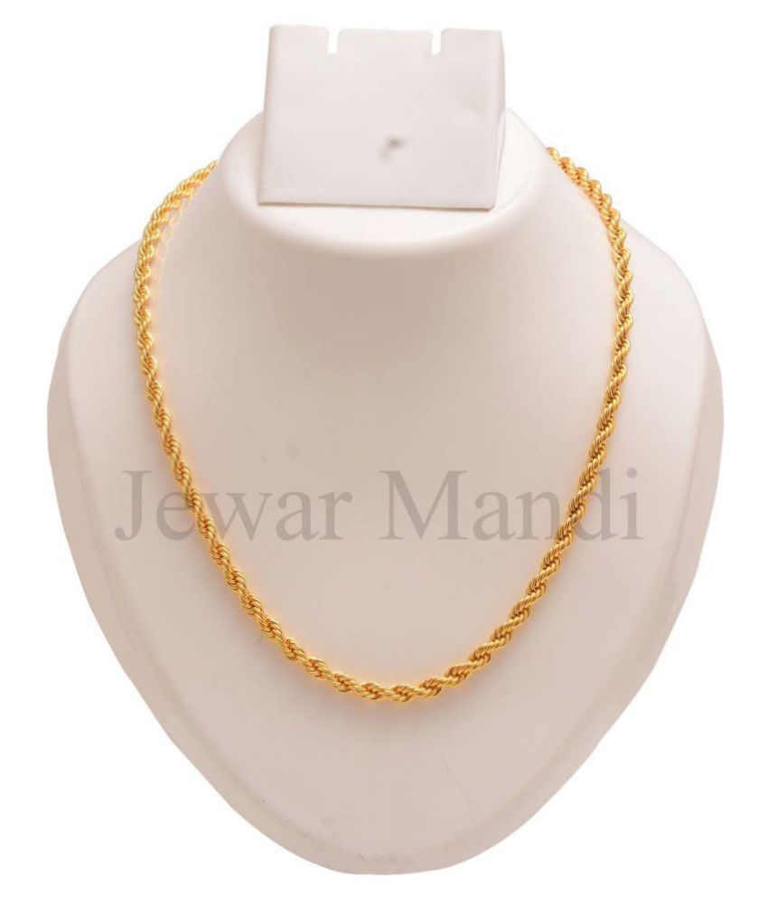 Jewar Mandi Chain Gold Plated Rich Look Long Size Latest Designer Daily Use Jewelry for Men Women, Boys Girls, Unisex