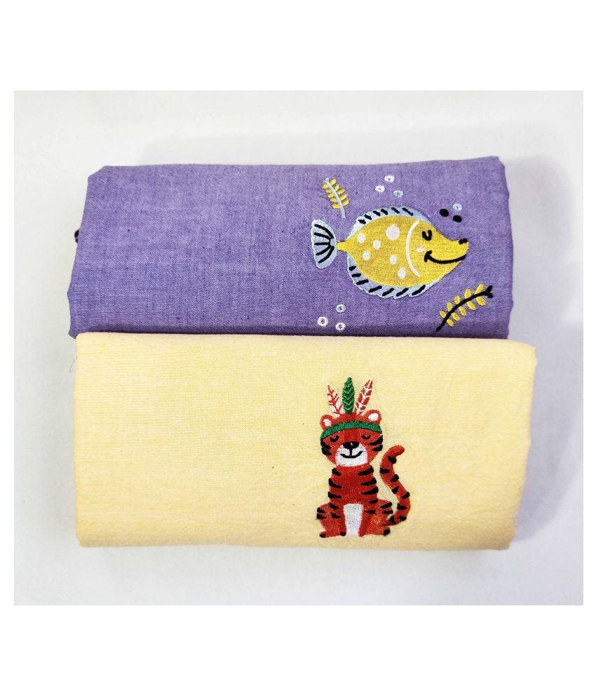 tinyrabbit Multi-Colour Cotton Towel cum blanket ( 155 cm × 80 cm 2 pcs )