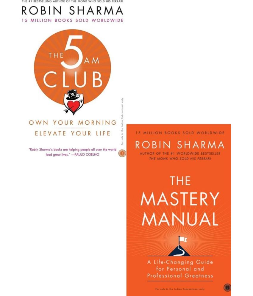     			THE  5 AM CLUB AND THE MASTERY MANUAL  SET OF  2 BOOKS  BUY ROBIN SHARMA