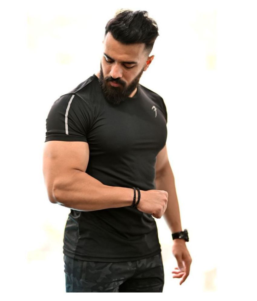     			Fuaark - Black Polyester Regular Fit Men's Sports T-Shirt ( Pack of 1 )