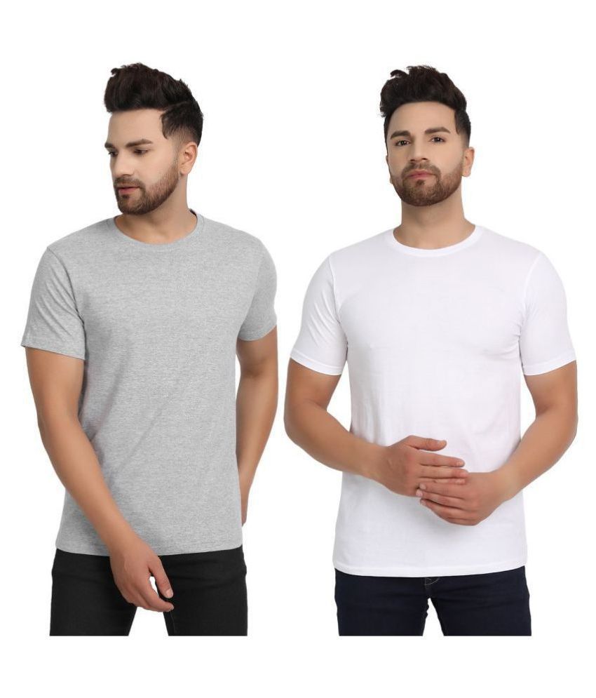     			ESPARTO Cotton Grey Solids T-Shirt