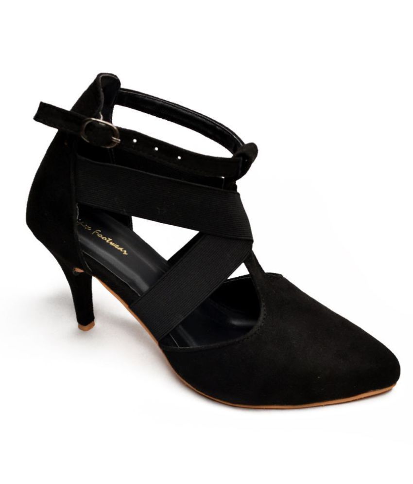 Footster Black Stiletto Heels Price in India- Buy Footster Black ...