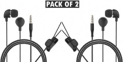 Chippak Hitage HP-49+ PACK OF 2 BLACK  In Ear Wired With Mic Headphones/Earphones
