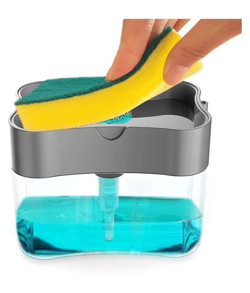     			Goldenmixer Soap Plastic Dispenser with Sponge for Kitchen Organizer