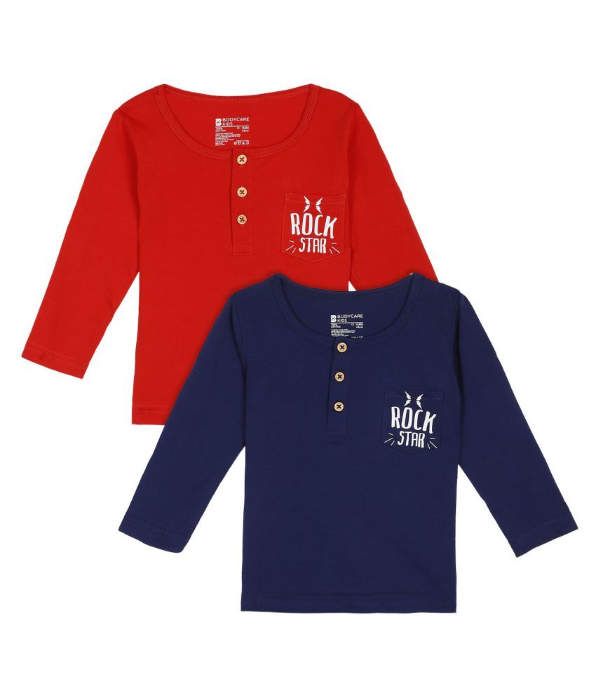     			Infantwear Boys Red and Navy Printed T-Shirts Pack of 2