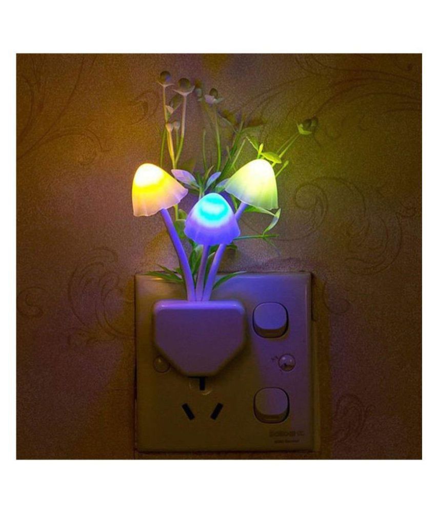 MCSMI Fancy Mushroom Shape Automatic Sensor LED Color Changing Light Night Lamp Multi - Pack of 1