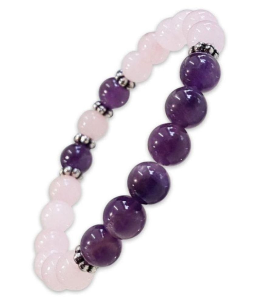     			Star Gems Natural Stone Spiritual Gift Amethyst with Rose Quartz feng shui bracelet
