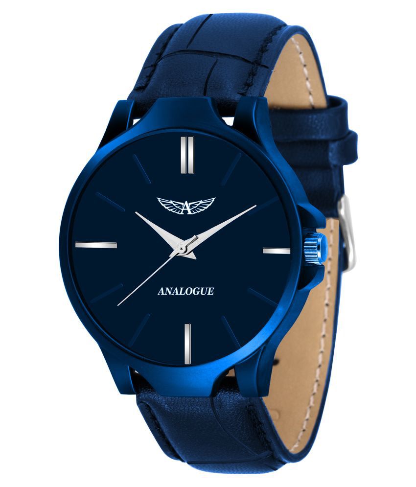 ANALOGUE ANLG-428-BLUE-BLU Leather Analog Men's Watch