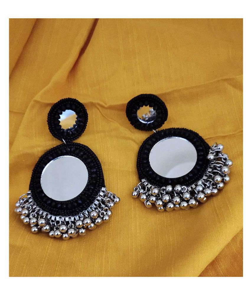     			Happy Stoning Exclusive Mirror Fabric Earrings for Women & Girls