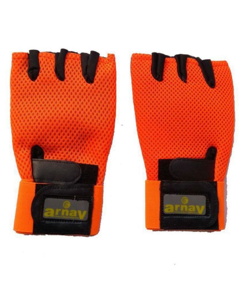 arnav® Leather Gym Gloves Sports Gloves With Comfortable Mesh/Net