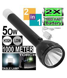 SJ - 50W Rechargeable Flashlight Torch (Pack of 1)